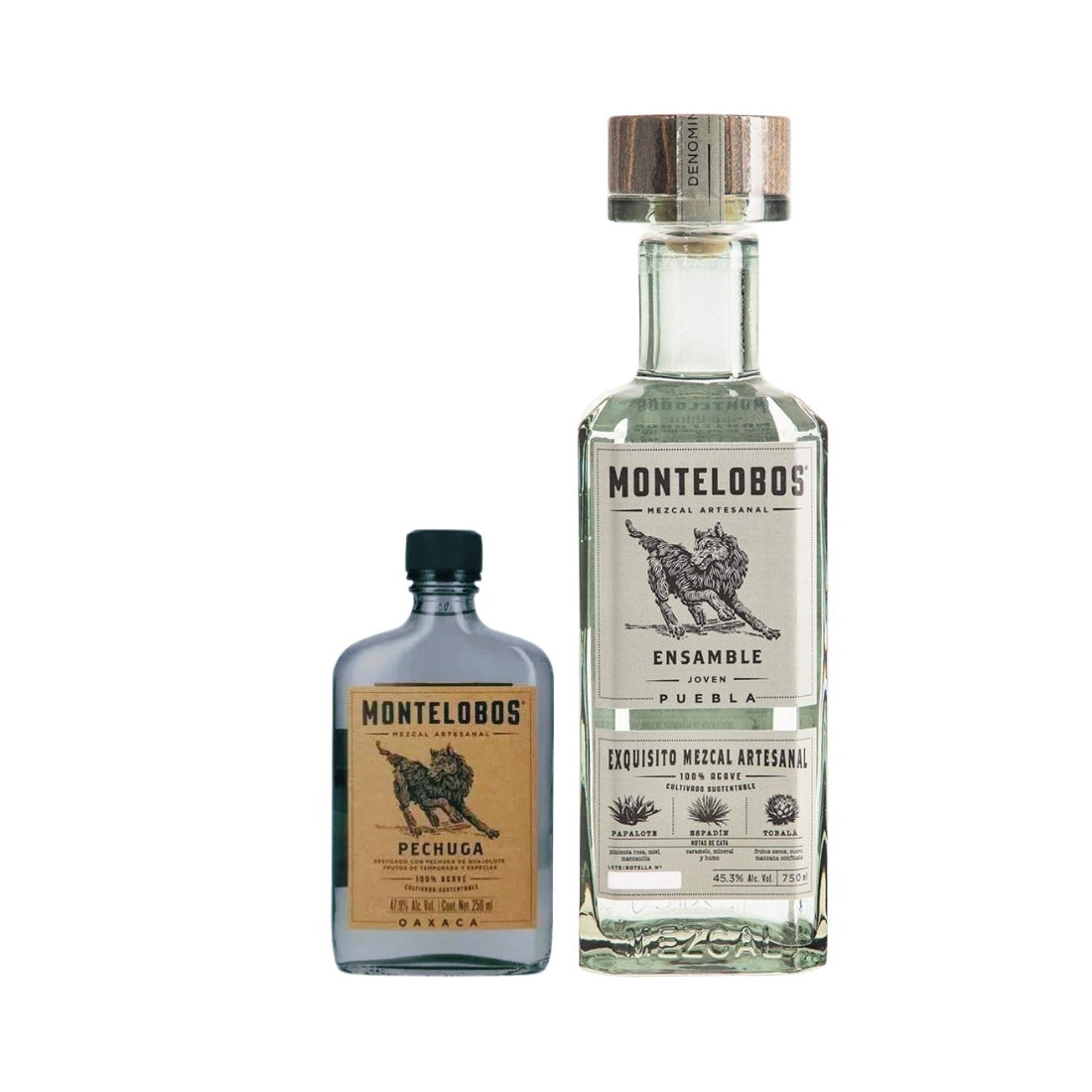 MEZCAL MONTELOBOS ENSAMBLE JOVEN 750 ML + MONTELOBOS PECHUGA 250 ML