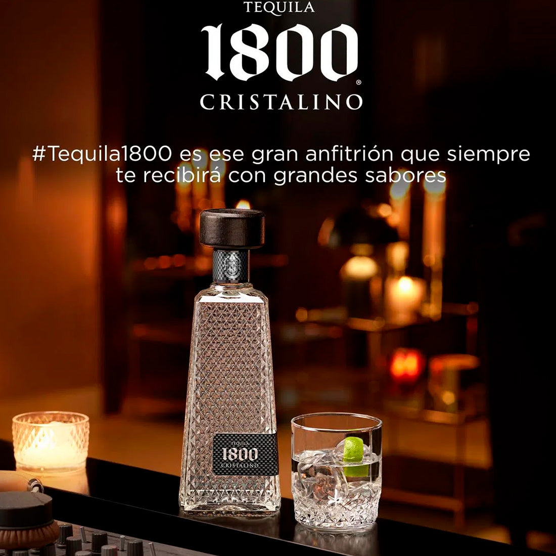 TEQUILA 1800 CRISTALINO 700 ML + JUEGO DE PORTAVASOS 1800 DE REGALO
