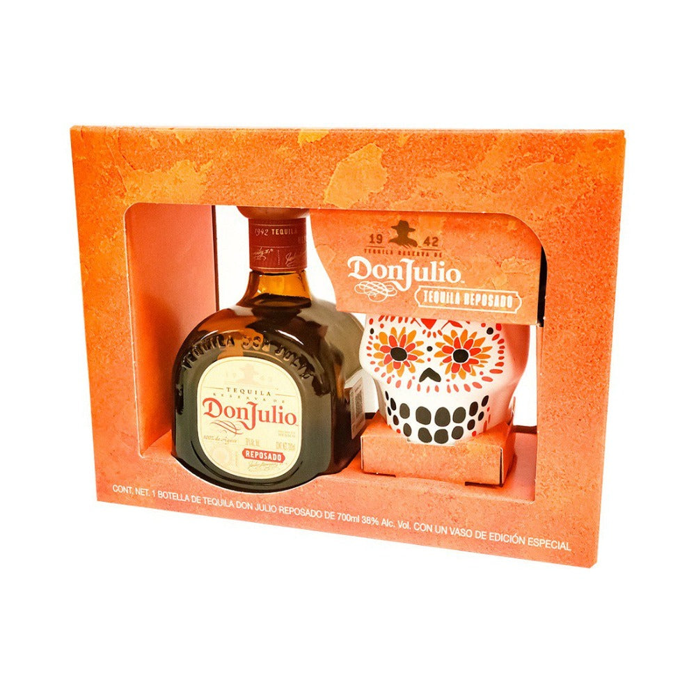 TEQUILA DON JULIO REPOSADO 700 ML + VASO CALAVERA