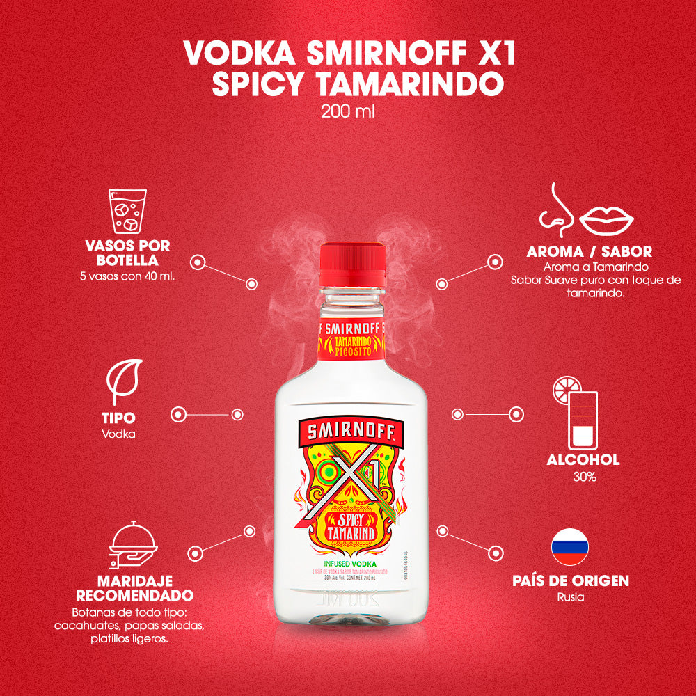 VODKA SMIRNOFF X1 SPICY TAMARINDO 200 ml