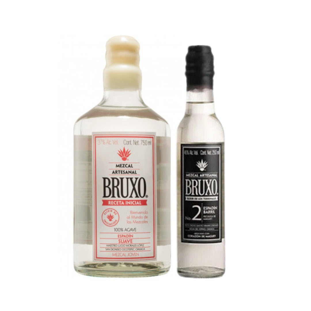 MEZCAL BRUXO RECETA INICIAL 750 ML + MEZCAL BRUXO NO. 2 PECHUGA 250 ML
