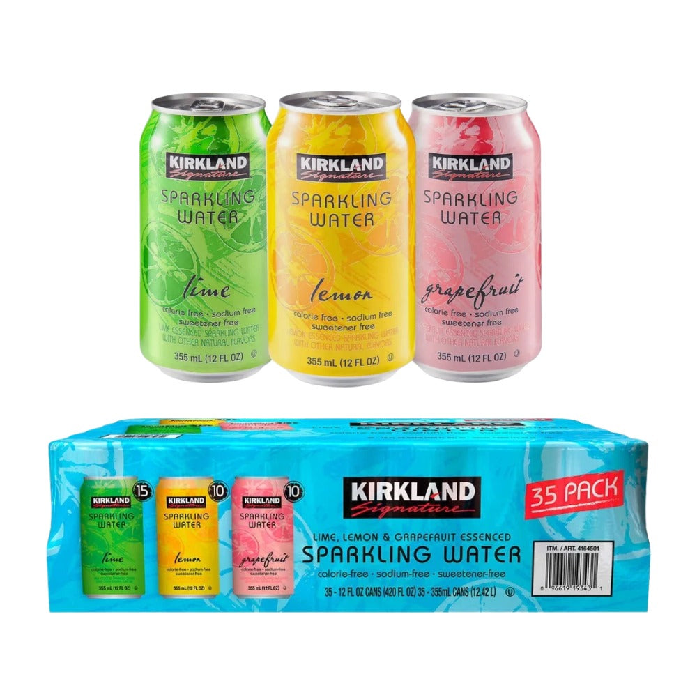 AGUA GASIFICADA CON SABOR KIRKLAND SIGNATURE 35 PZAS 355 ML