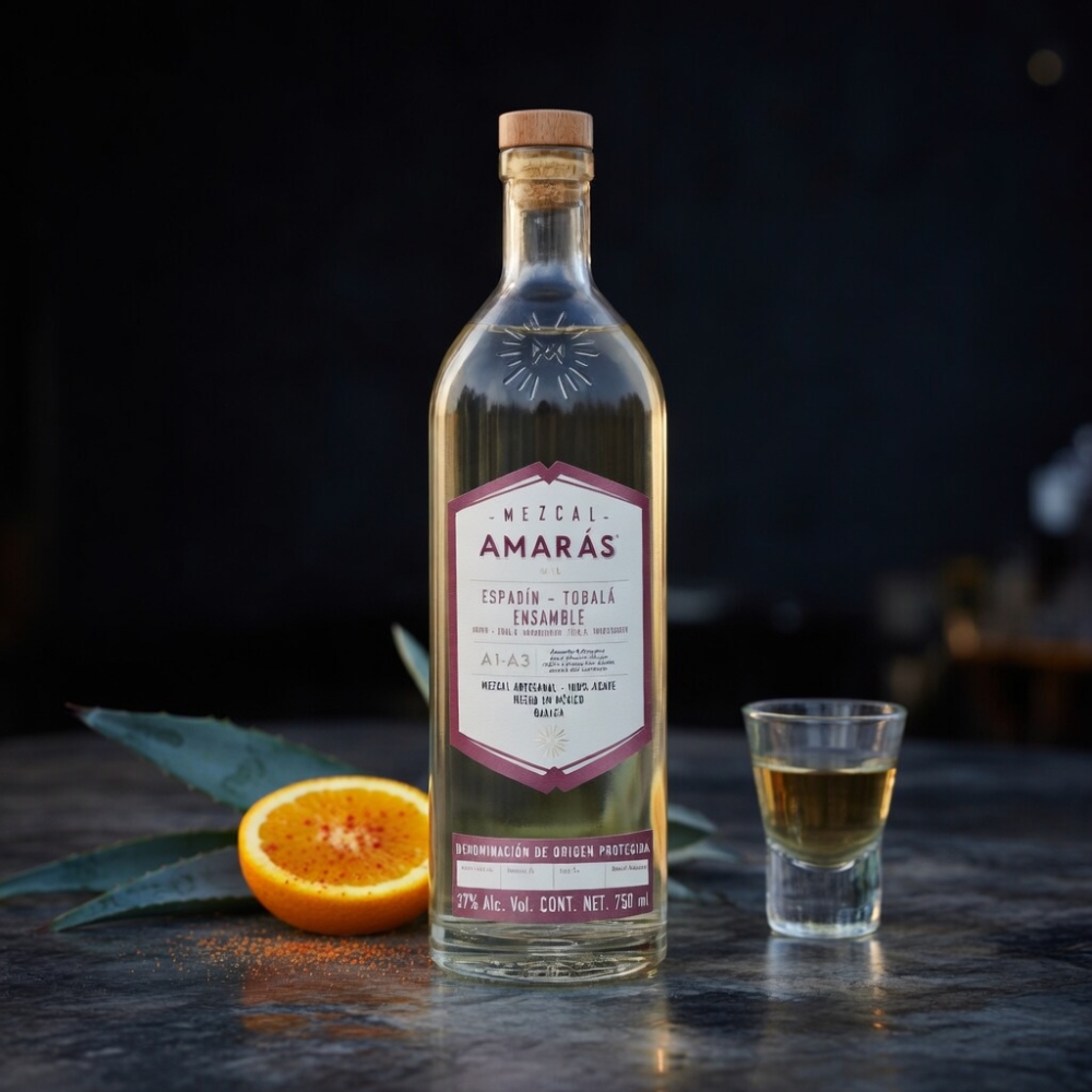 MEZCAL AMARÁS ENSAMBLE ESPADÍN - TOBALÁ 750 ML