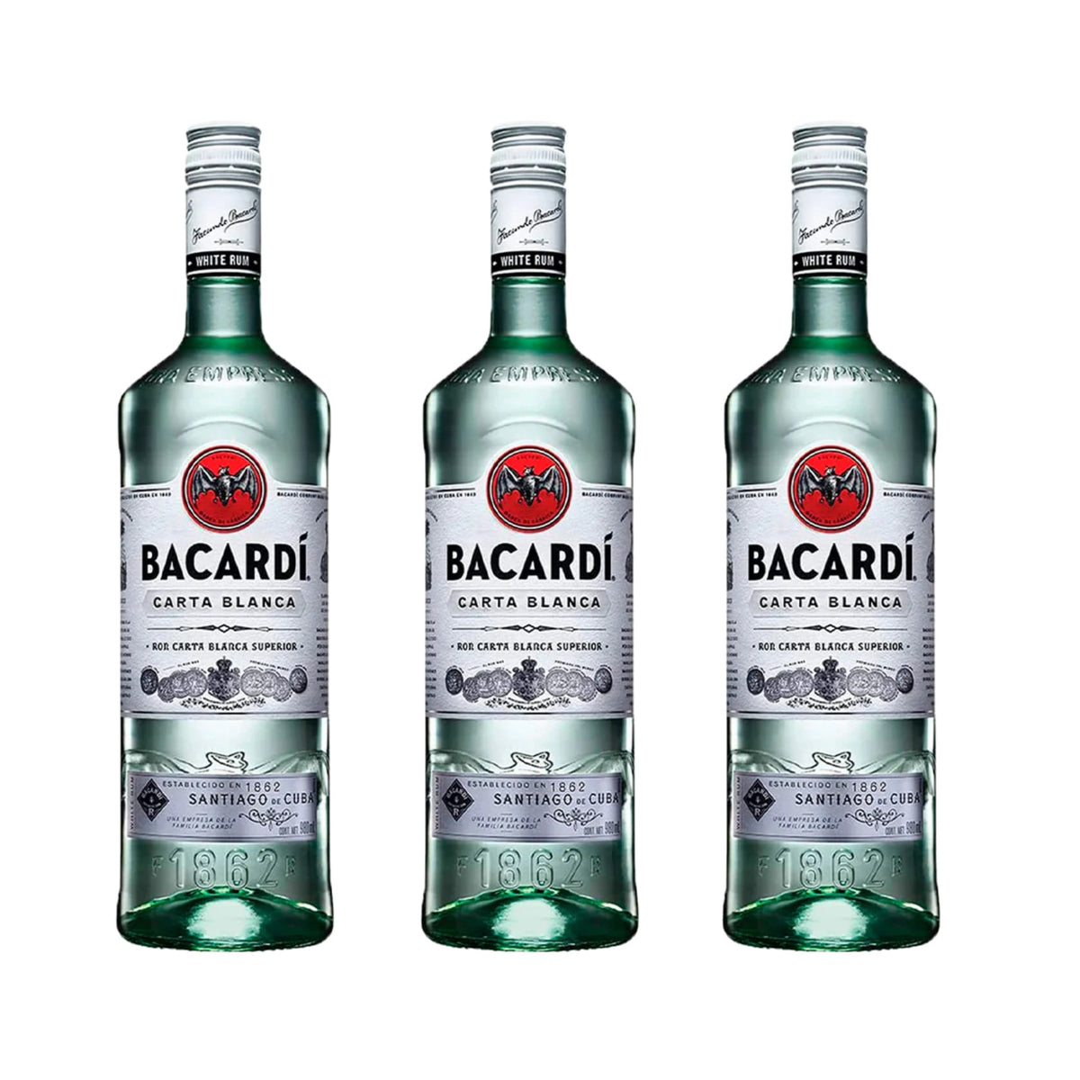 RON BACARDI BLANCO 980 ML (3 PIEZAS)