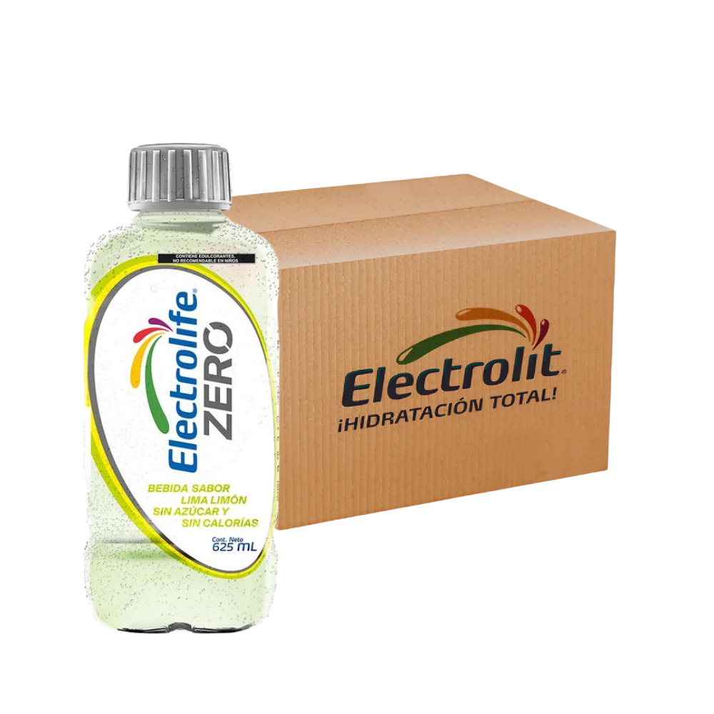 BEBIDA HIDRATANTE ELECTROLIFE ZERO LIMA-LIMON 625 ML (CAJA 12 PIEZAS)