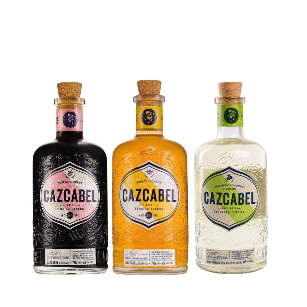 LICORES DE TEQUILA CAZCABEL (PACK DE 3: MIEL, CAFÉ Y COCO)