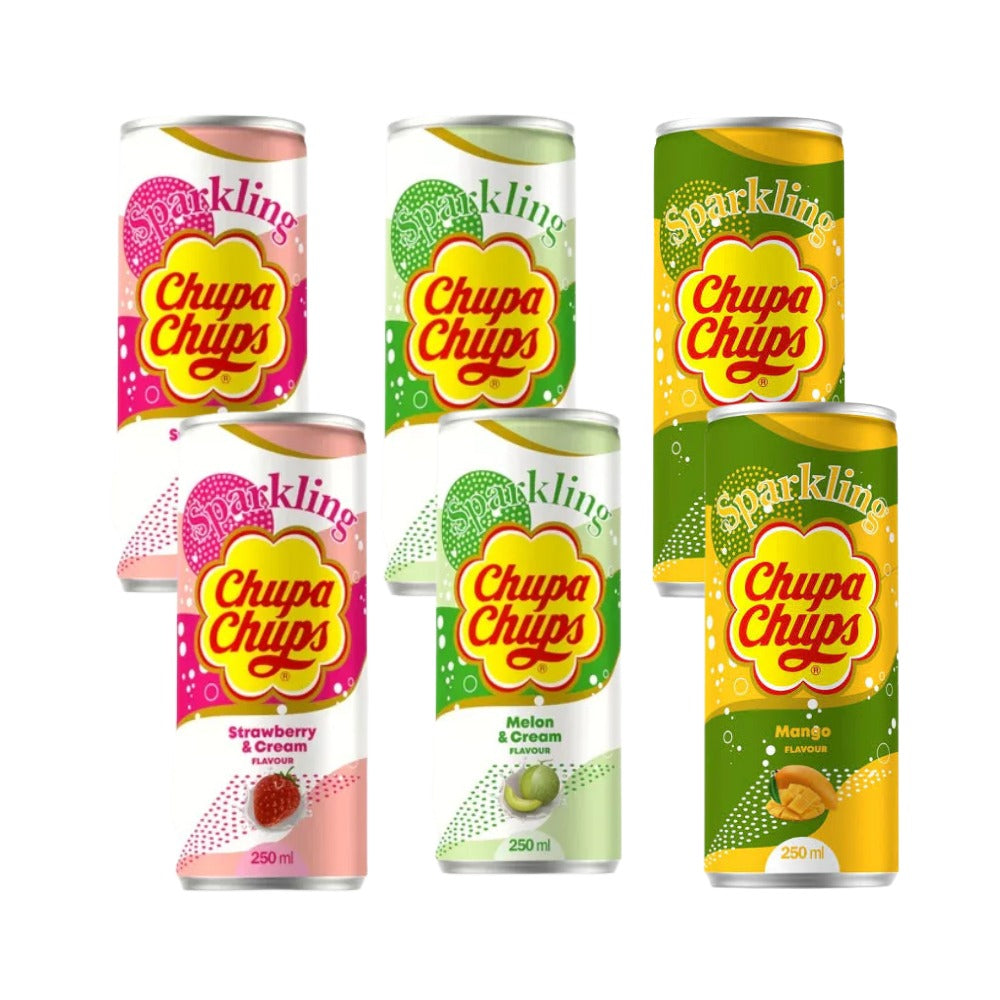 MIX REFRESCOS CHUPA CHUPS SIX PACK 250 ML (MANGO, MELÓN Y FRESAS CON CREMA)