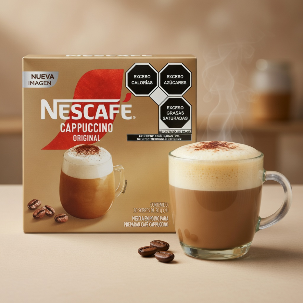 CAFÉ SOLUBLE EN SOBRE NESCAFÉ CAPPUCCINO ORIGINAL 30 PZAS 20 G