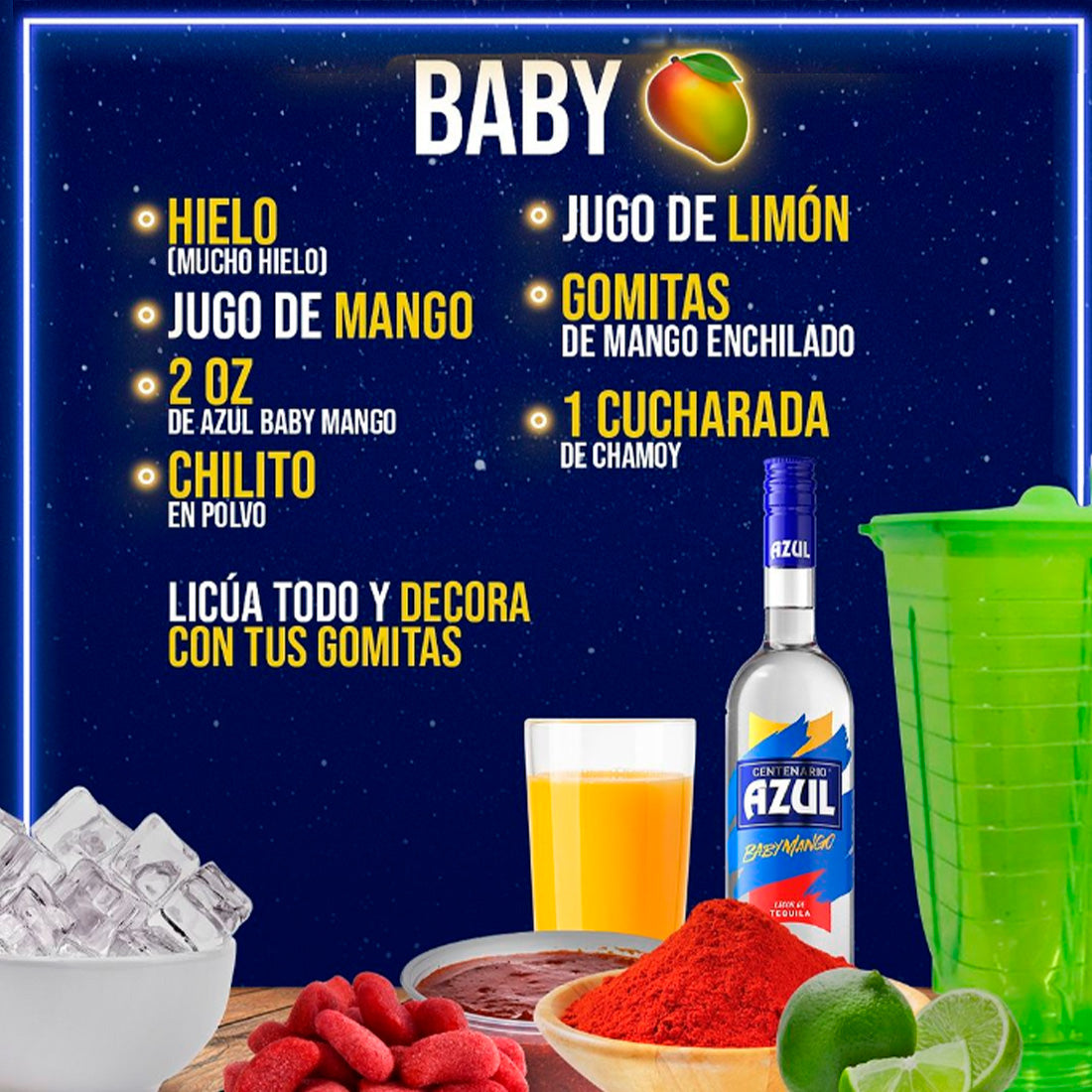 TEQUILA CENTENARIO AZUL BABY MANGO 700 ml