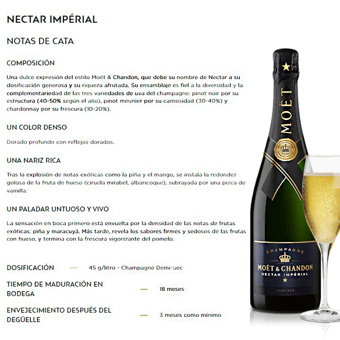 CHAMPAGNE MOET &amp; CHANDON NECTAR IMPERIAL 750 ML