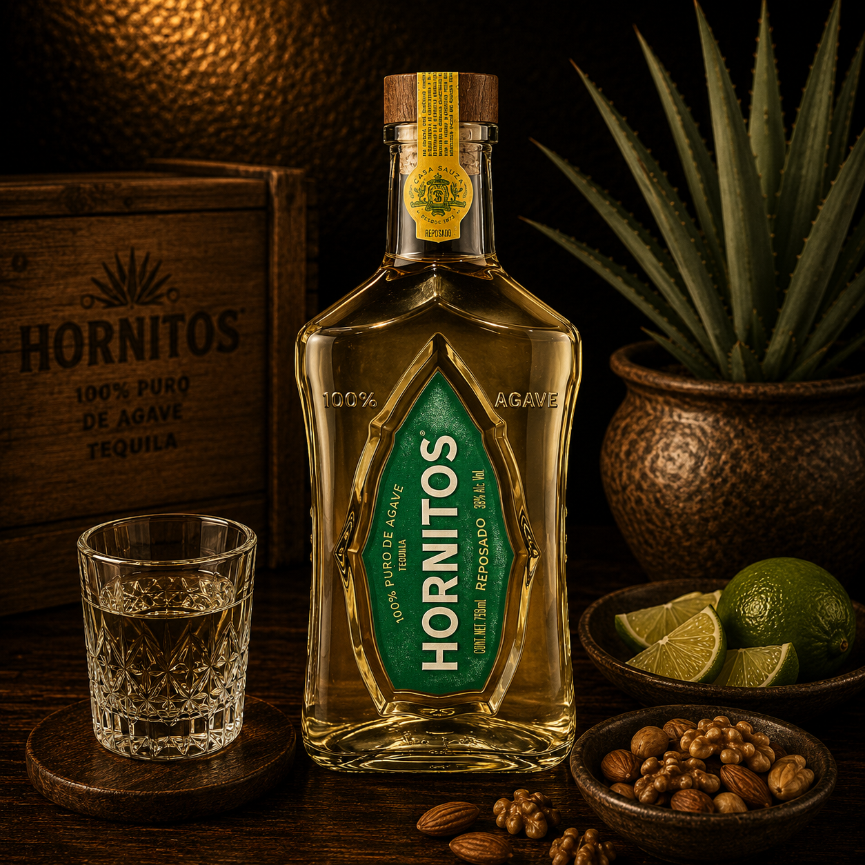 TEQUILA SAUZA HORNITOS REPOSADO 1000 ML