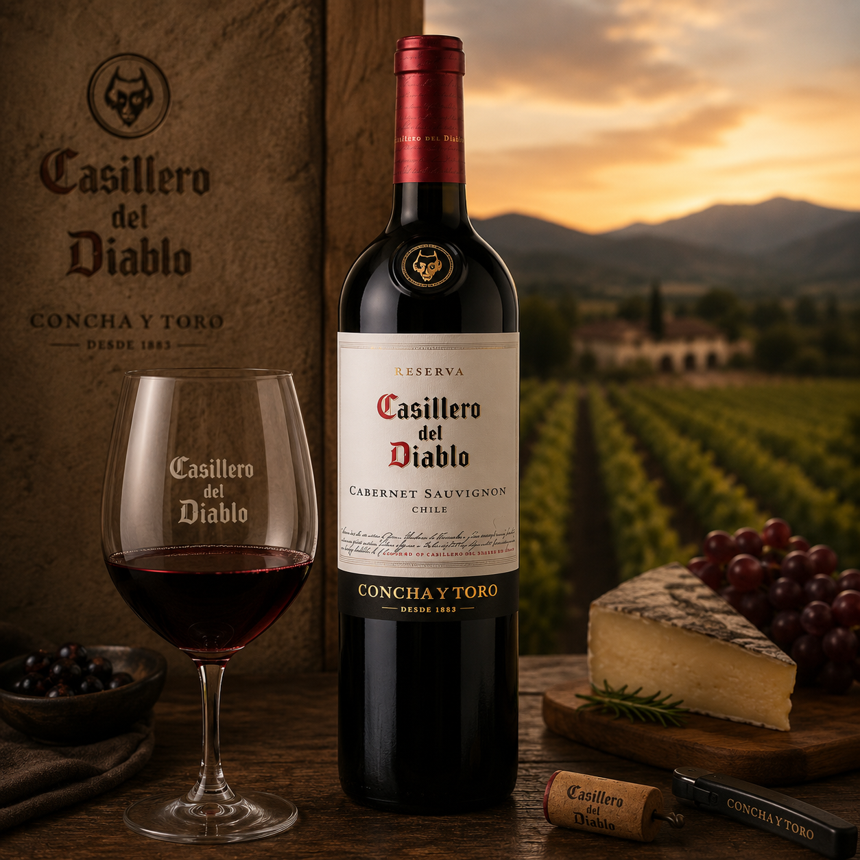 VINO TINTO CONCHA Y TORO CASILLERO DEL DIABLO CABERNET SAUVIGNON 750 ML