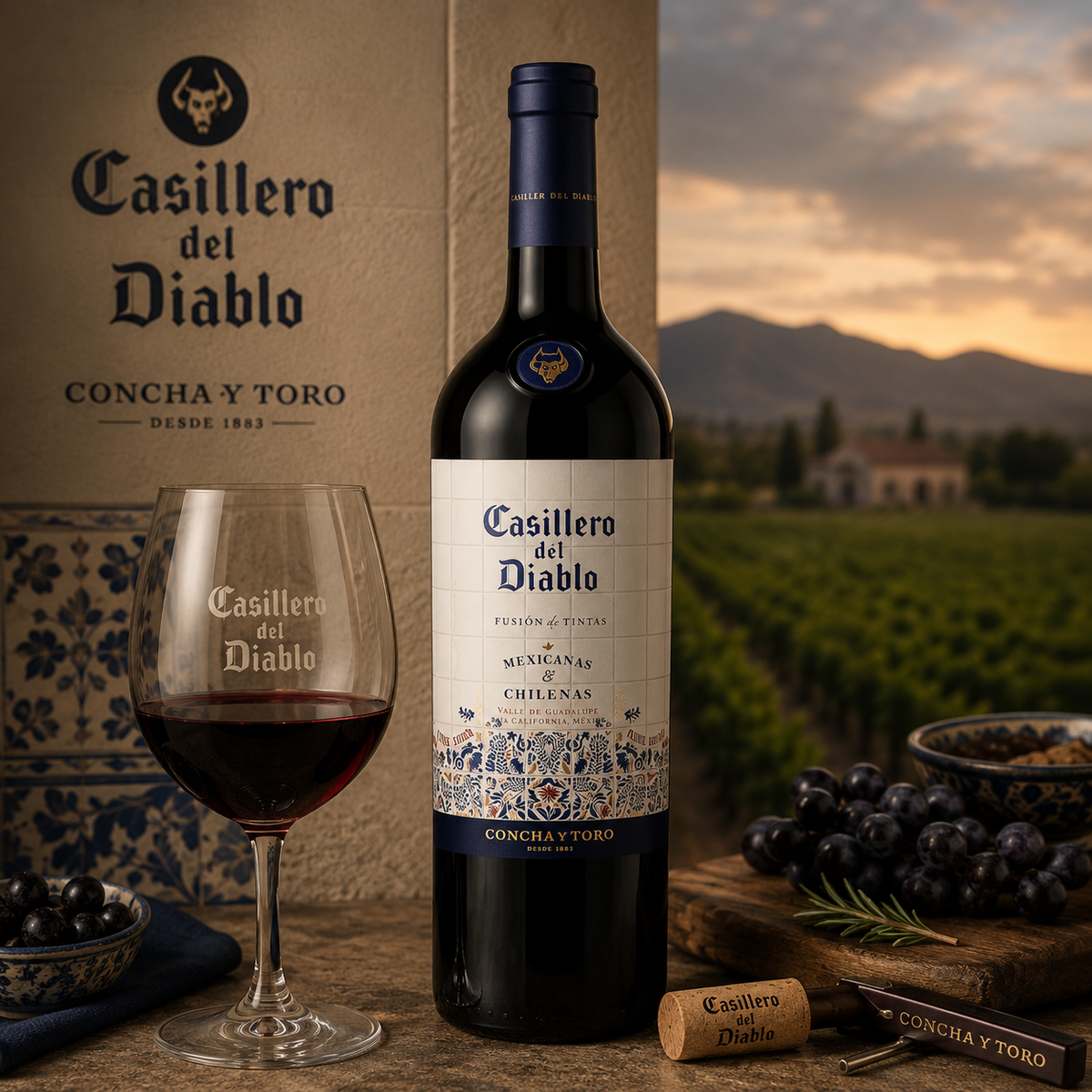 VINO TINTO CONCHA Y TORO CASILLERO DEL DIABLO FUSIÓN DE TINTAS 700 ML