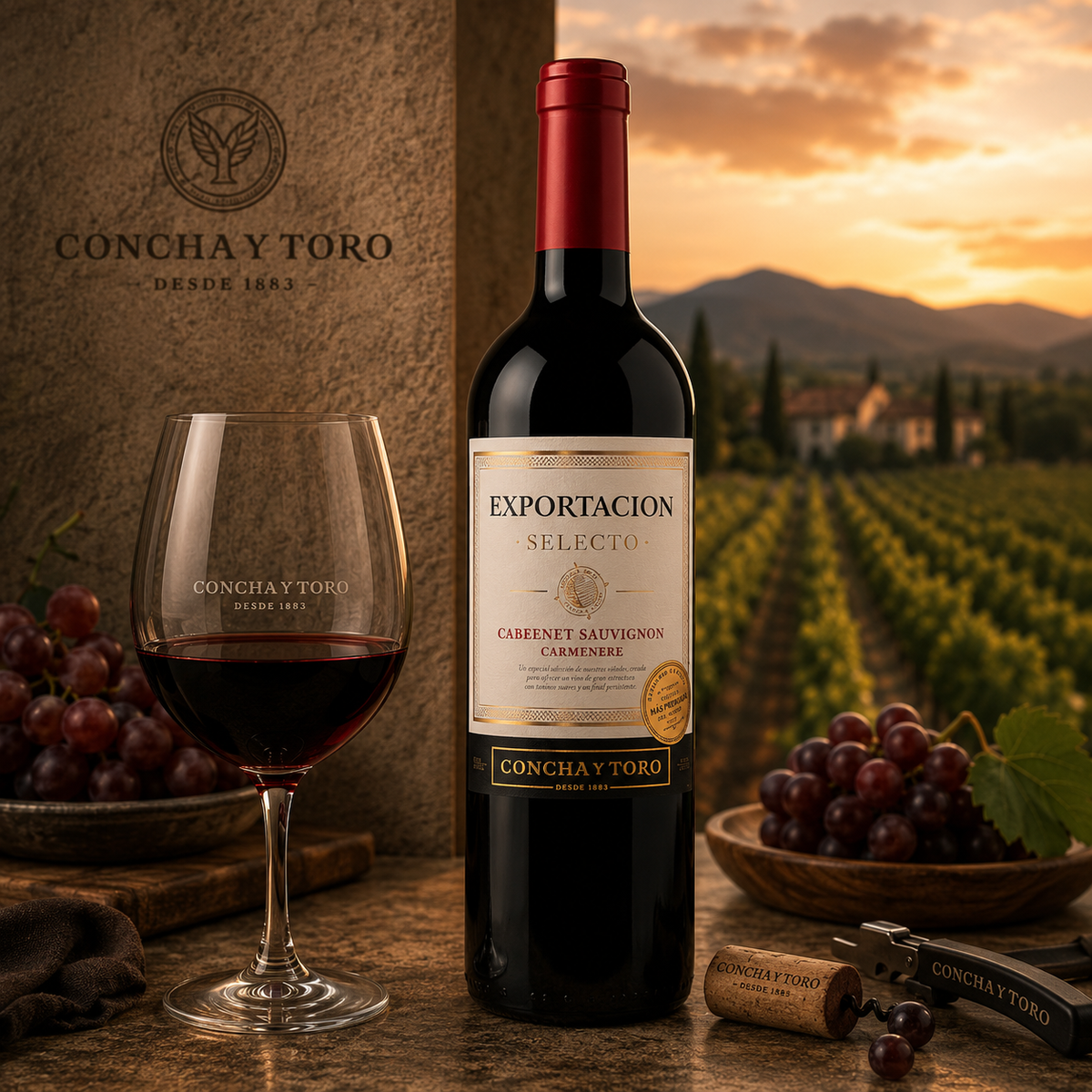 VINO TINTO CONCHA Y TORO EXPORTACIÓN SELECTO CABERNET SAUVIGNON 750 ML