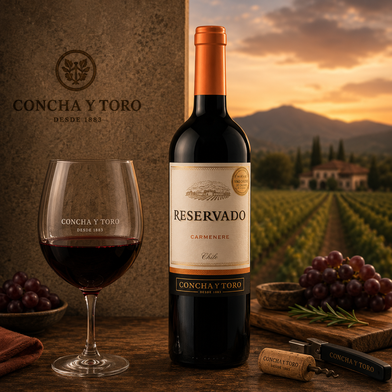 VINO TINTO CONCHA Y TORO RESERVADO CARMENERE 750 ML