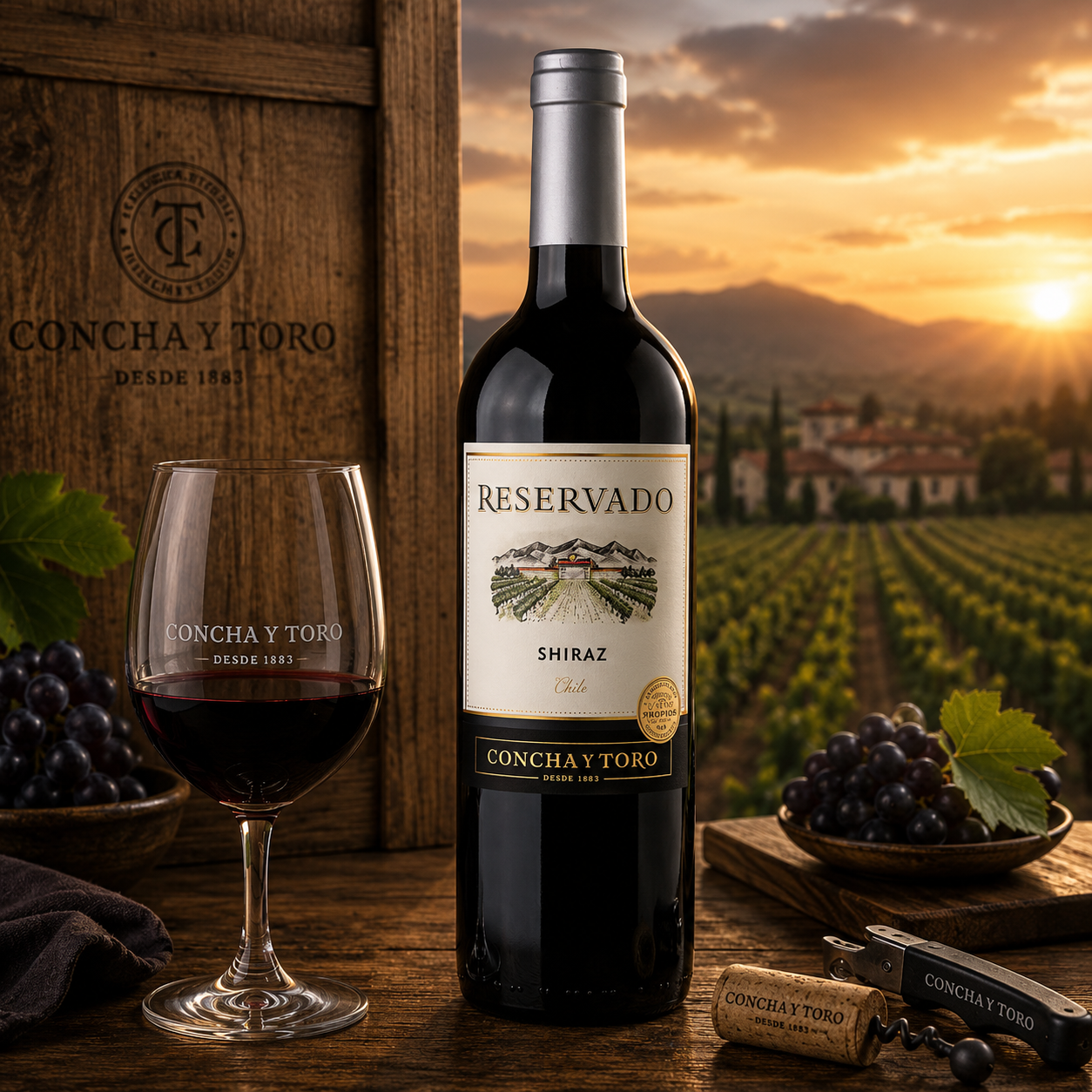 VINO TINTO RESERVADO CONCHA Y TORO SHIRAZ 750 ML