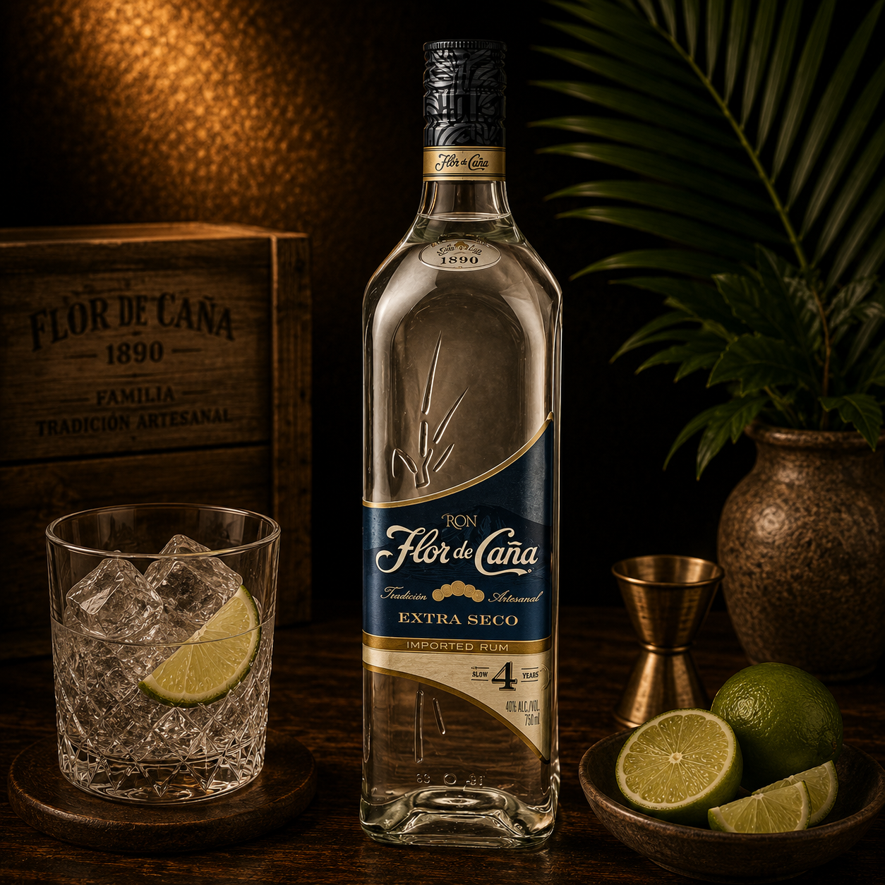 RON FLOR DE CAÑA 4 AÑOS EXTRA SECO 750 ML