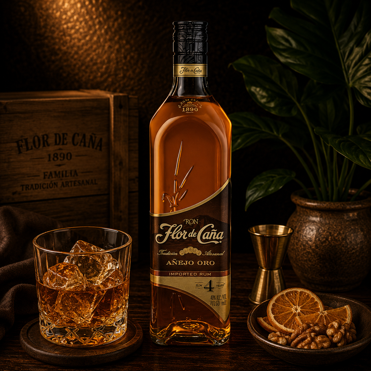 RON FLOR DE CAÑA ORO AÑEJO 4 AÑOS 750 ML