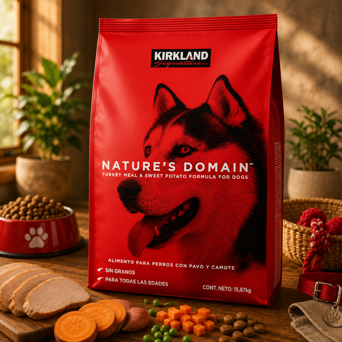 ALIMENTO PARA PERRO MEDIANA PAVO/CAMOTE 15.87 KG KS NATURE