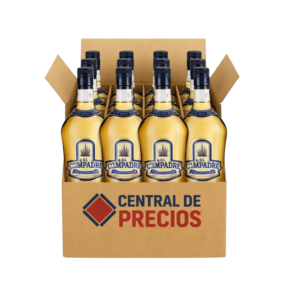 LICOR DE AGAVE EL COMPADRE REPOSADO 1000 ML (12 PIEZAS)