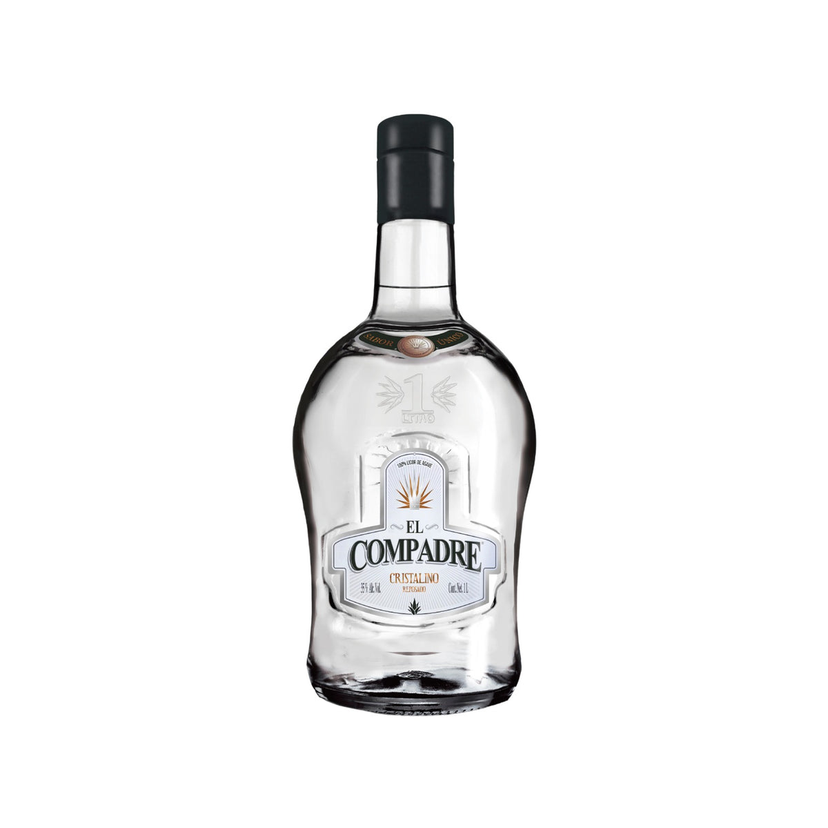 LICOR DE AGAVE EL COMPADRE CRISTALINO 1000 ML (12 PIEZAS)