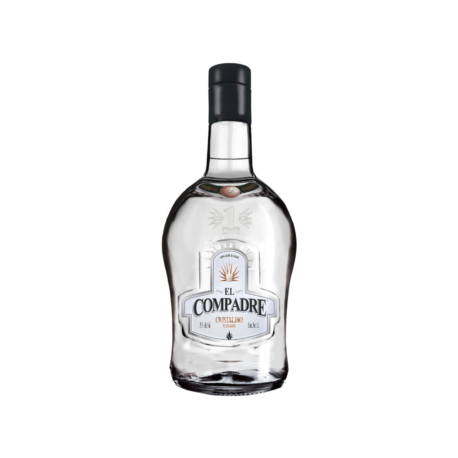LICOR DE AGAVE EL COMPADRE CRISTALINO 1000 ML (12 PIEZAS)