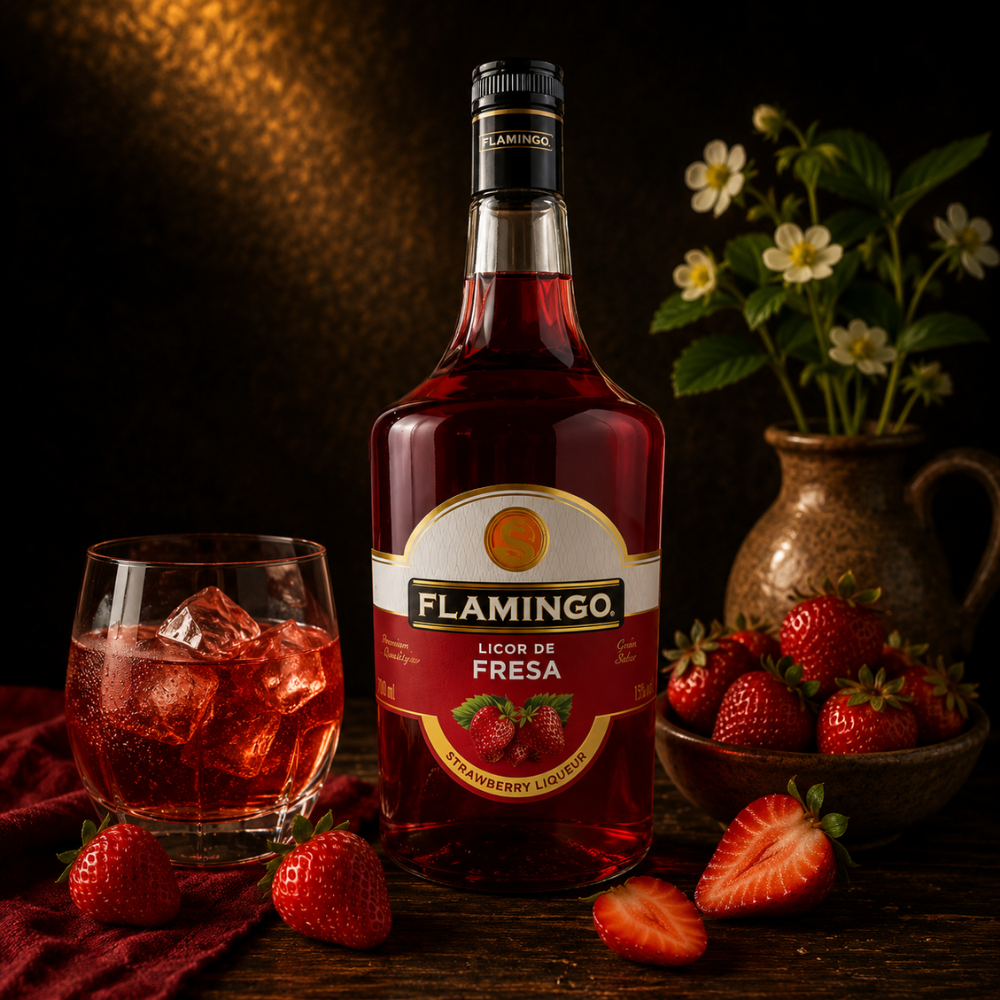 LICOR FLAMINGO DE FRESA 1000 ML
