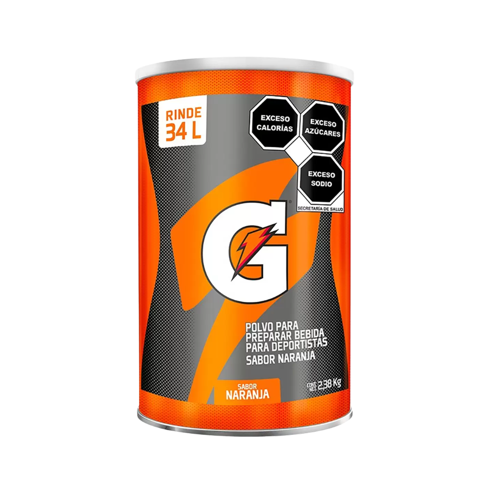 BEBIDA HIDRATANTE EN POLVO GATORADE SABOR NARANJA 2.38 KG