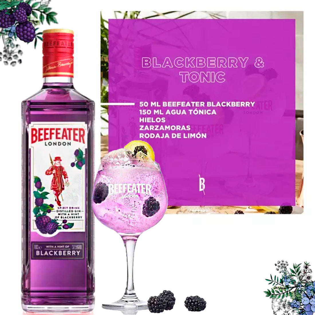 GINEBRA BEEFEATER BLACKBERRY 700 ml