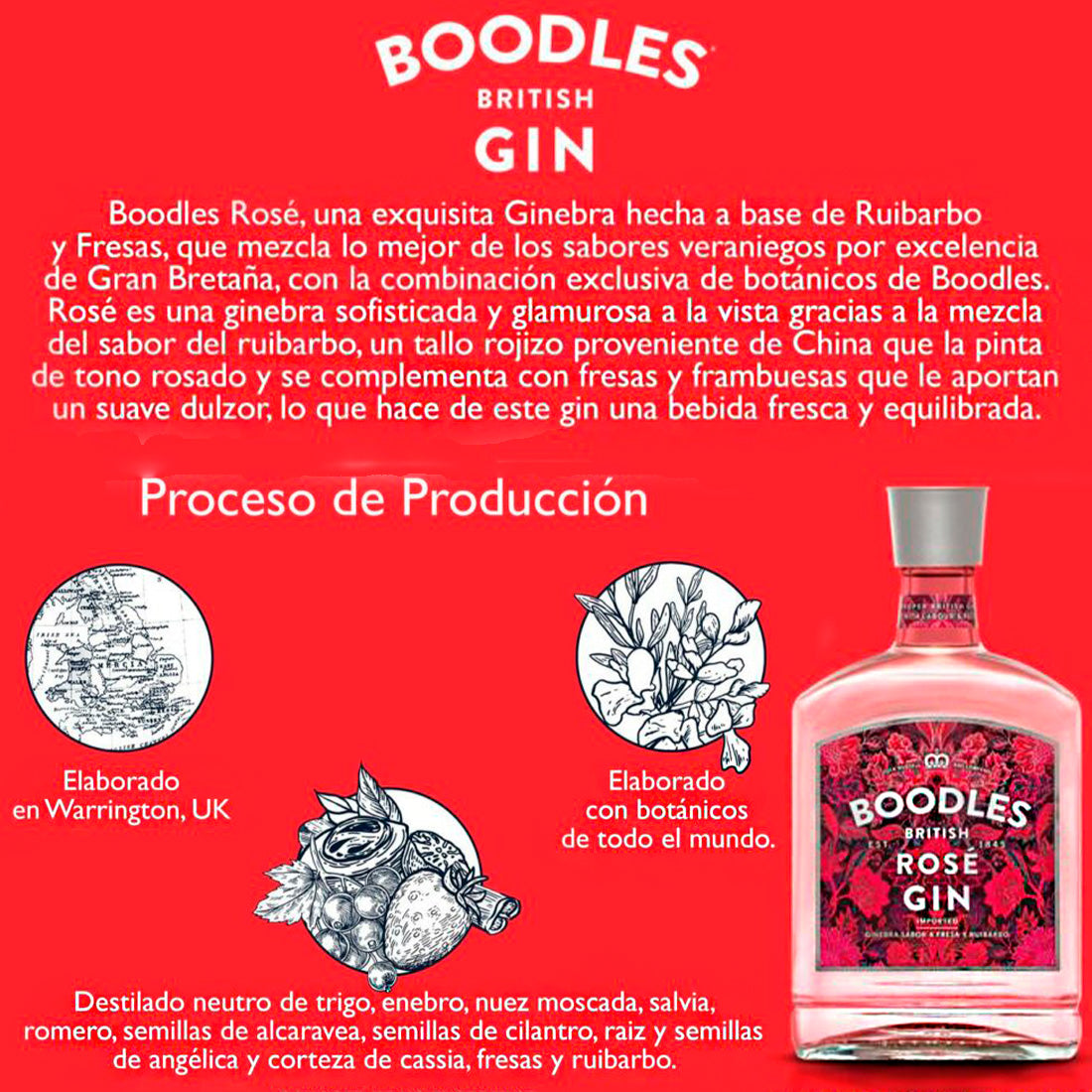 GINEBRA BOODLES ROSÉ 750 ml