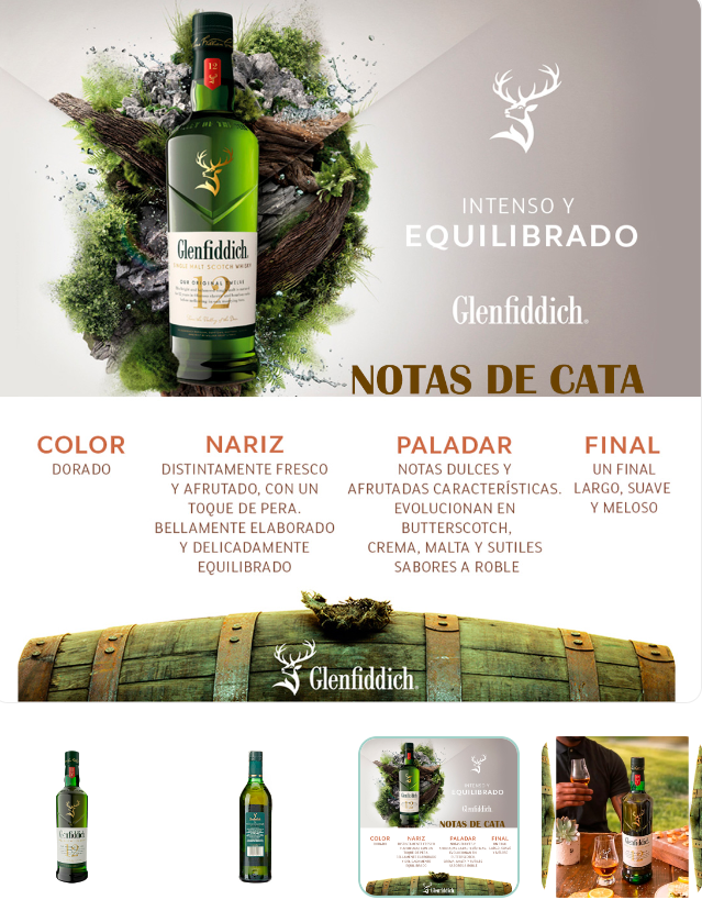 WHISKY GLENFIDDICH 12 AÑOS de 750 ML