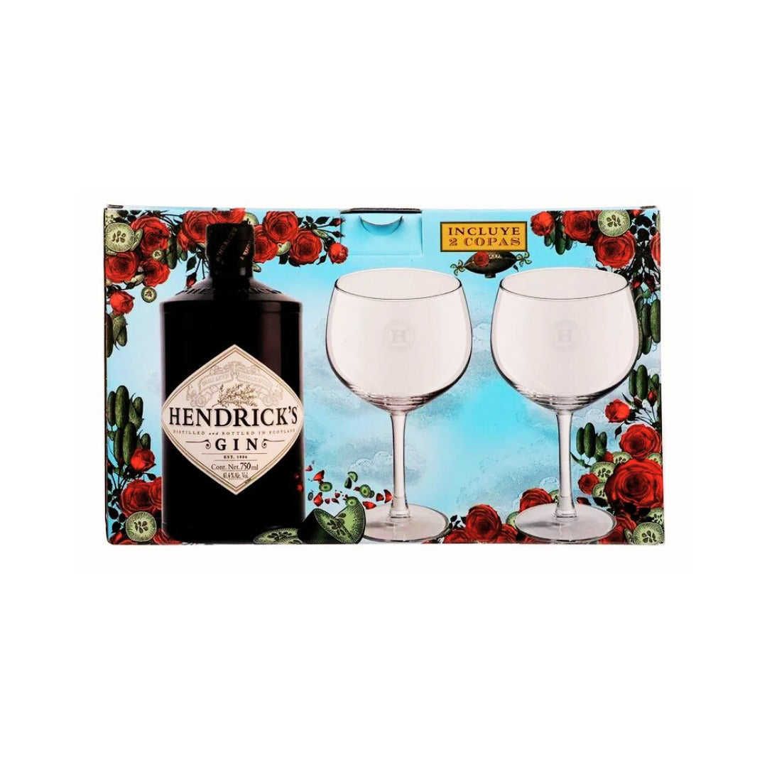 GINEBRA HENDRICK&#39;S 750 ML + DOS COPAS