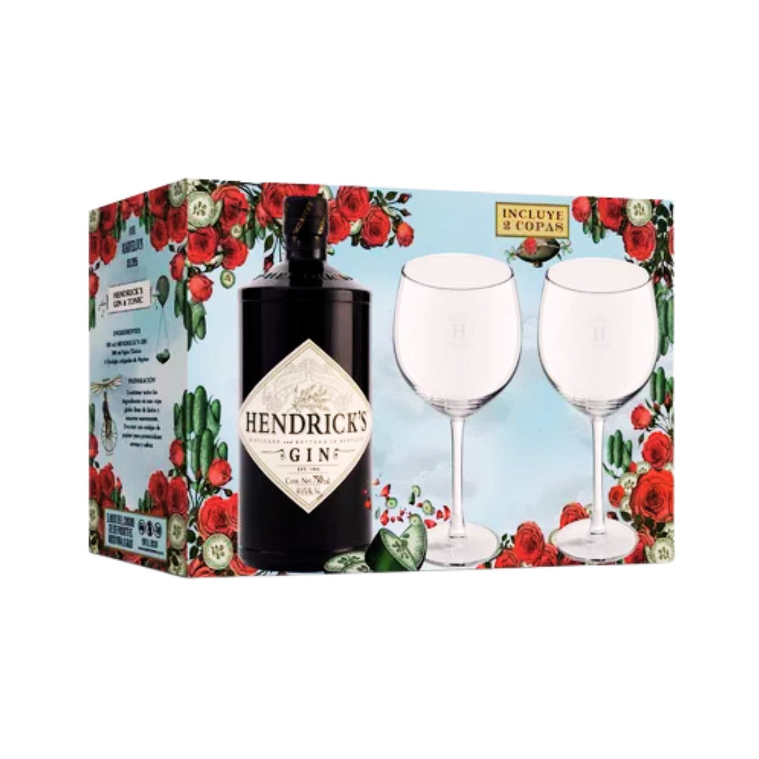 GINEBRA HENDRICK'S 750 ML + DOS COPAS