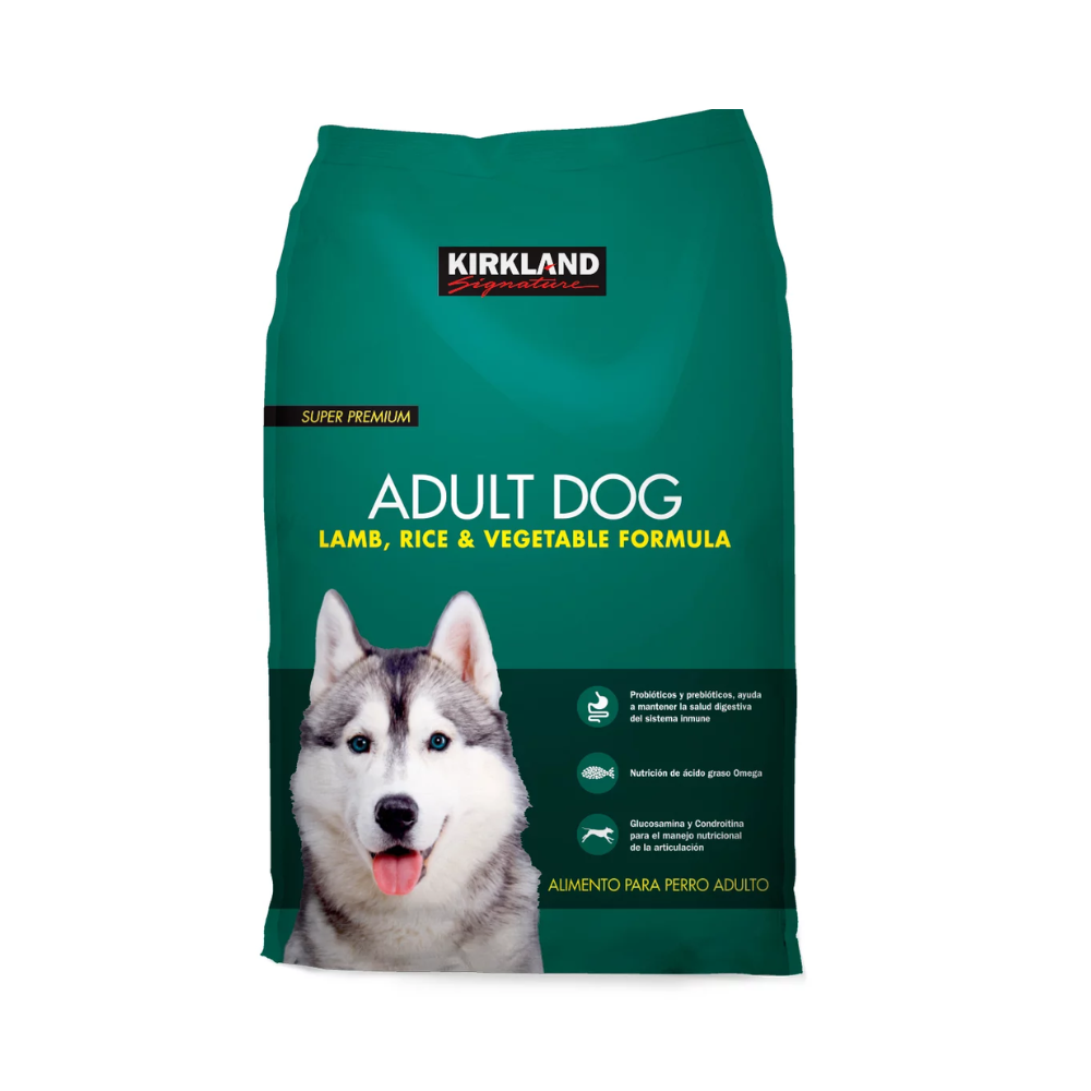 ALIMENTO PARA PERRO KIRKLAND SIGNATURE SABOR CORDERO, ARROZ Y VEGETALES 18.1 KG