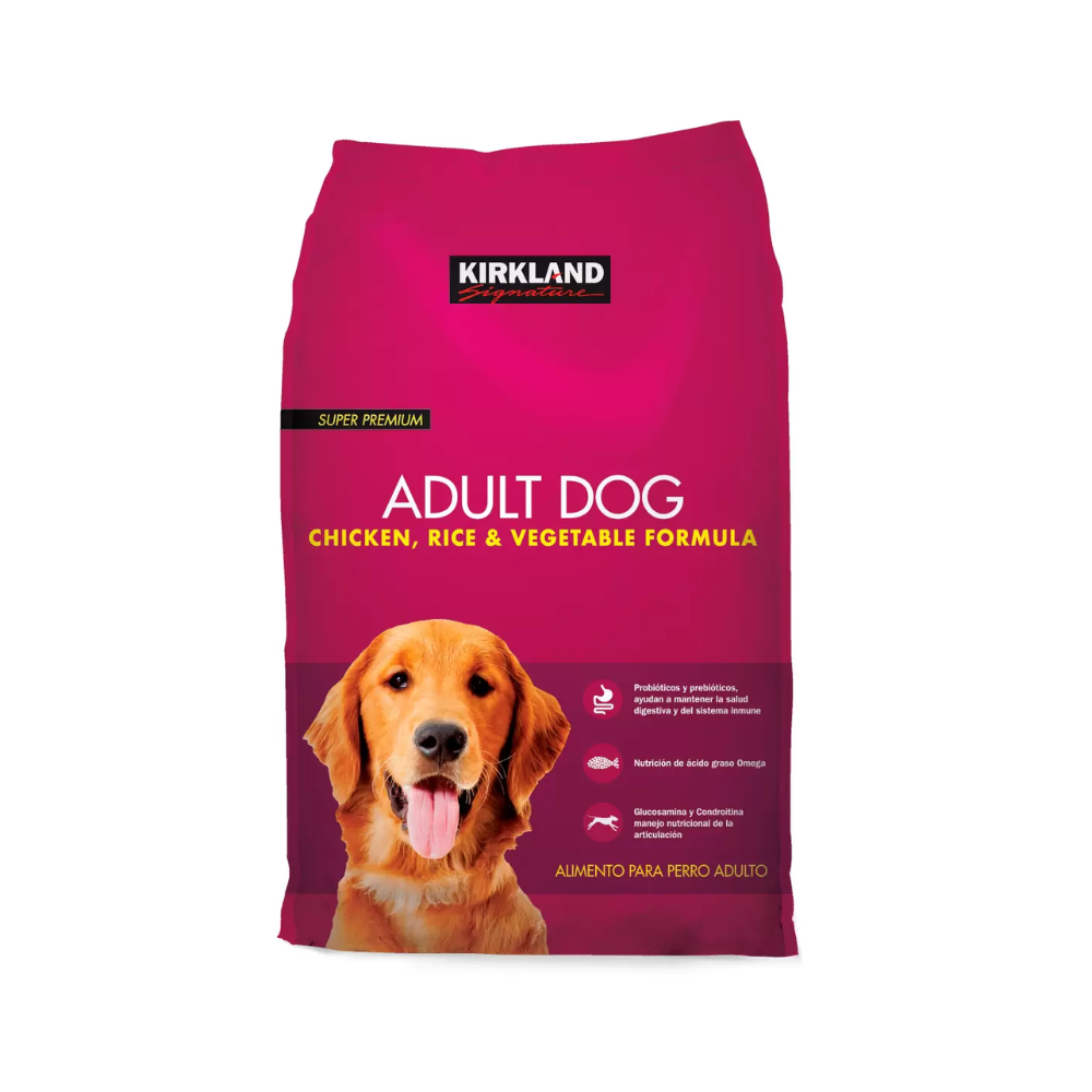 ALIMENTO PARA PERRO ADULTO KIRKLAND SIGNATURE SABOR POLLO, ARROZ Y VEGETALES 18.1 KG