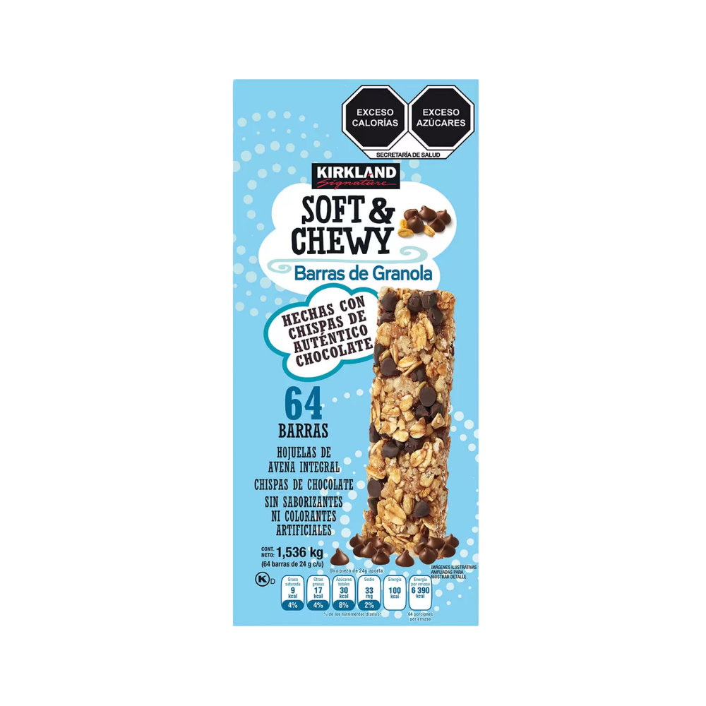 BARRAS DE GRANOLA SOFT &amp; CHEWY KIRKLAND SIGNATURE 64 PZAS