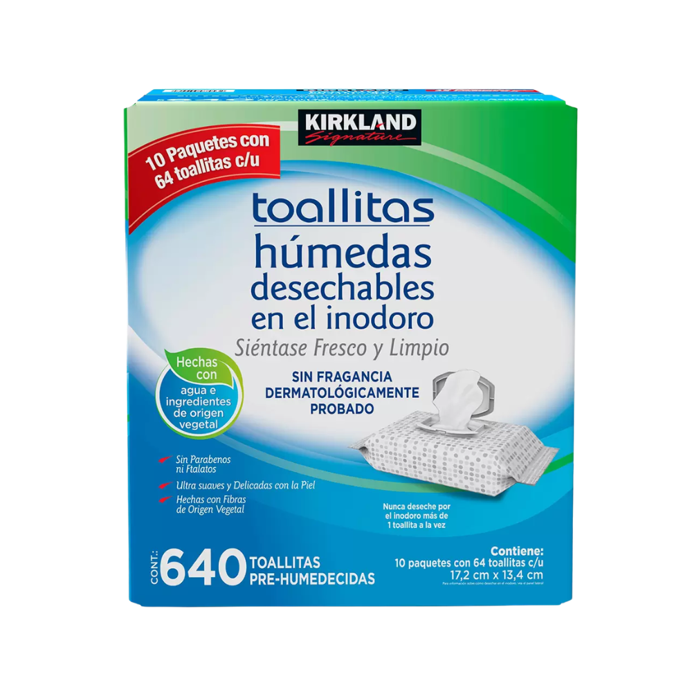 TOALLITAS HÚMEDAS DESECHABLES KIRKLAND SIGNATURE 640 PZAS