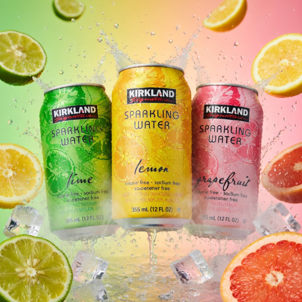 AGUA GASIFICADA CON SABOR KIRKLAND SIGNATURE 35 PZAS 355 ML