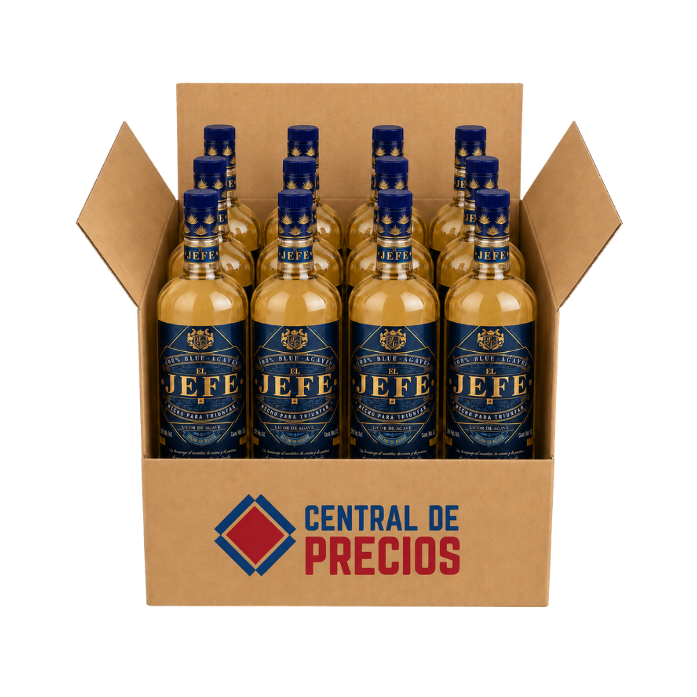 LICOR DE AGAVE EL JEFE XTREMO 1000 ML (12 PIEZAS)