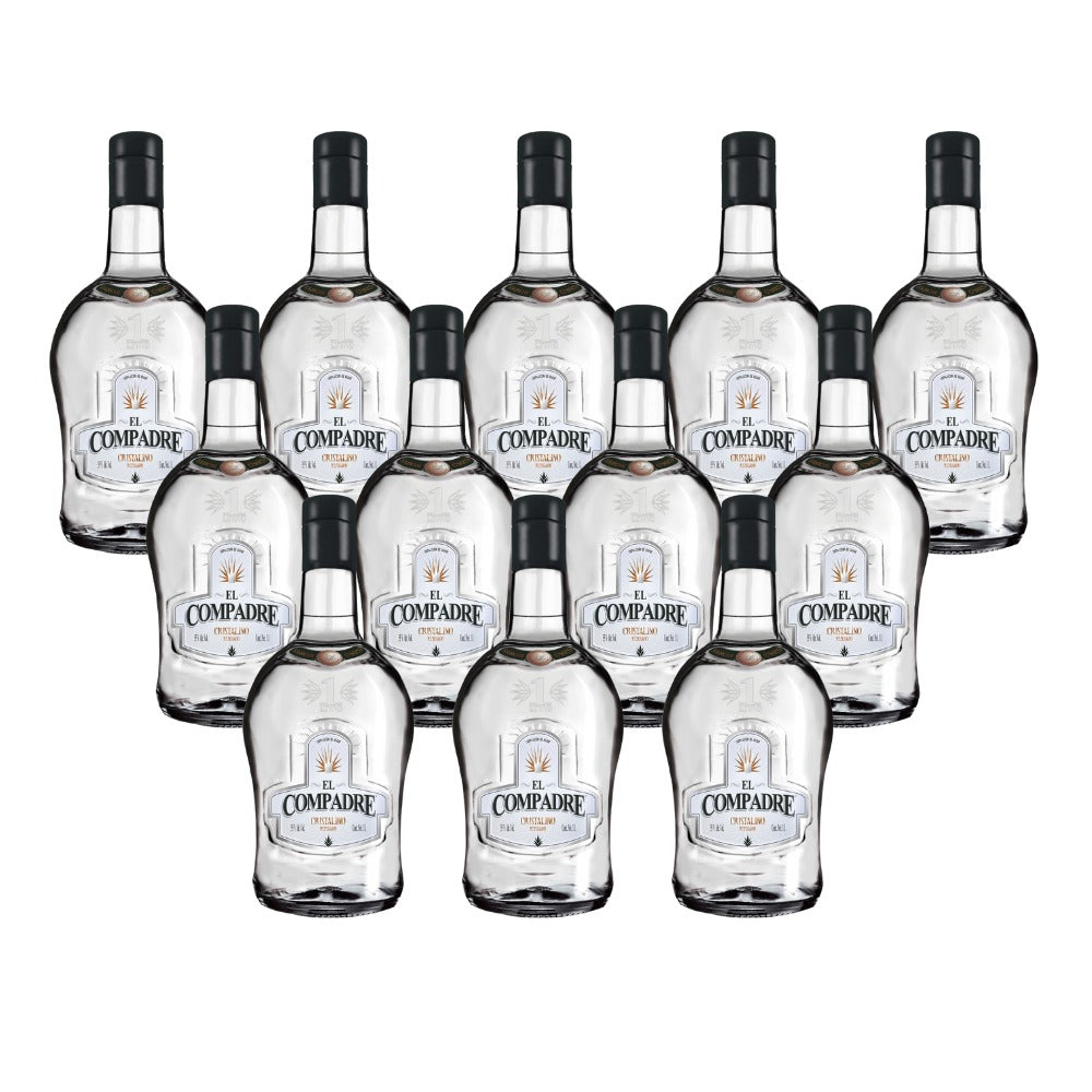 LICOR DE AGAVE EL COMPADRE CRISTALINO 1000 ML (12 PIEZAS)