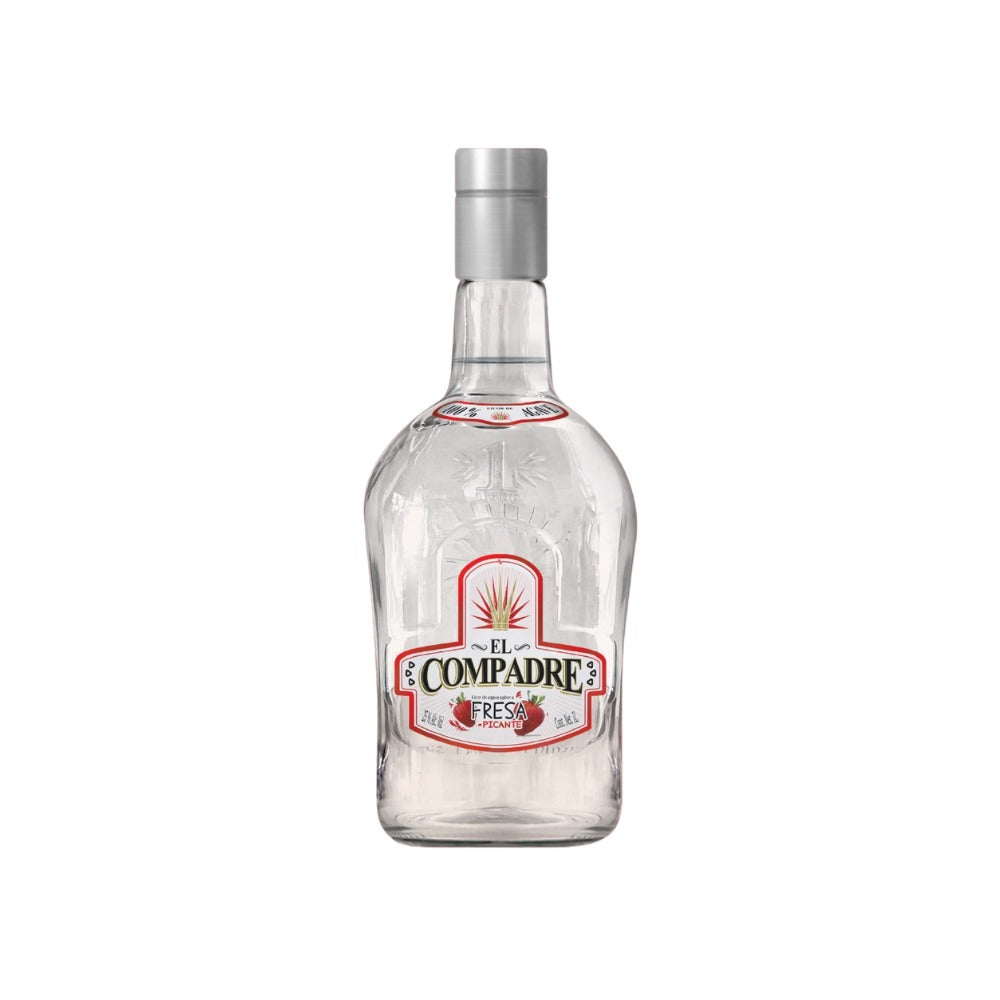LICOR DE AGAVE EL COMPADRE FRESA PICANTE 1000 ML (3 PIEZAS)