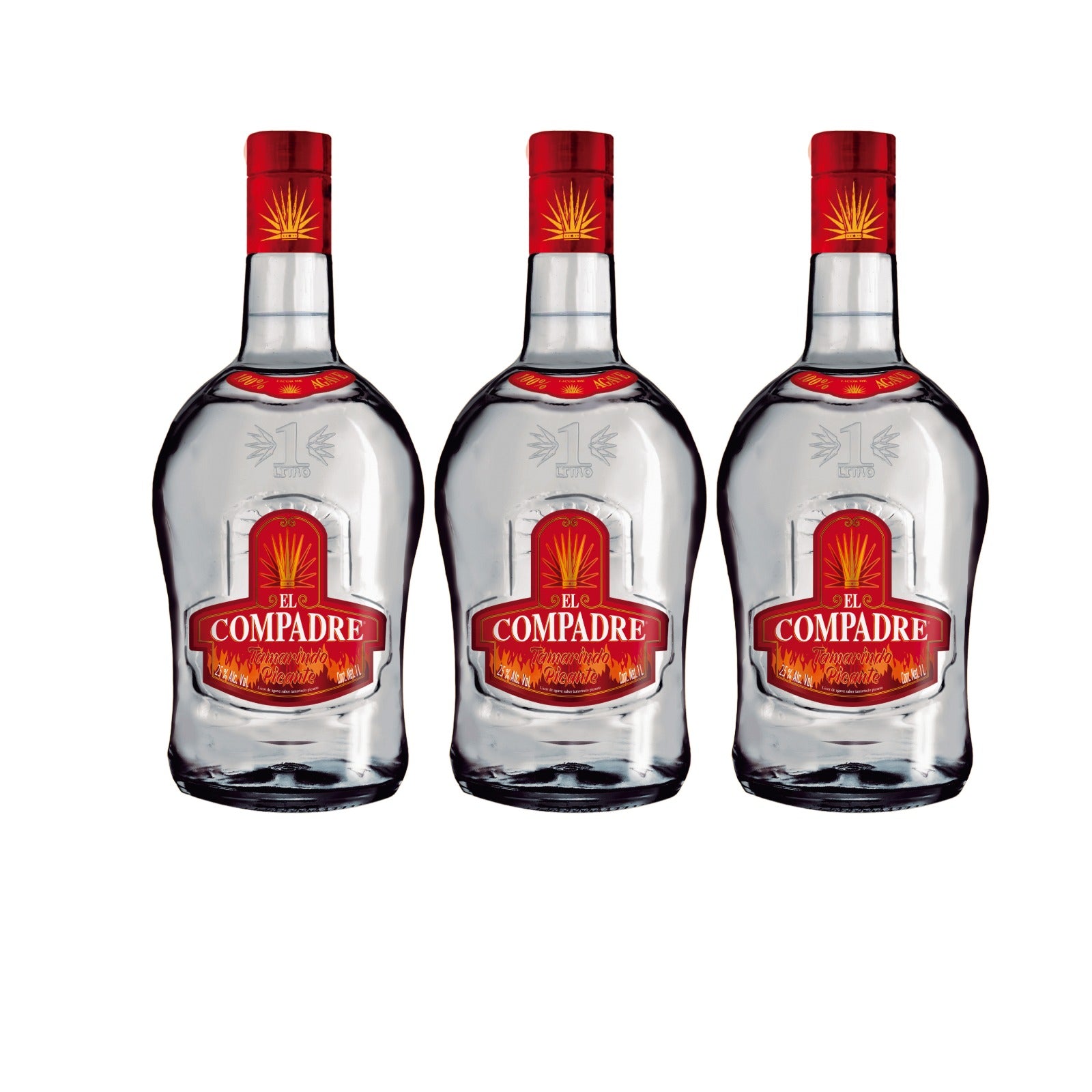 LICOR DE AGAVE EL COMPADRE TAMARINDO 1000 ML (3 PIEZAS)