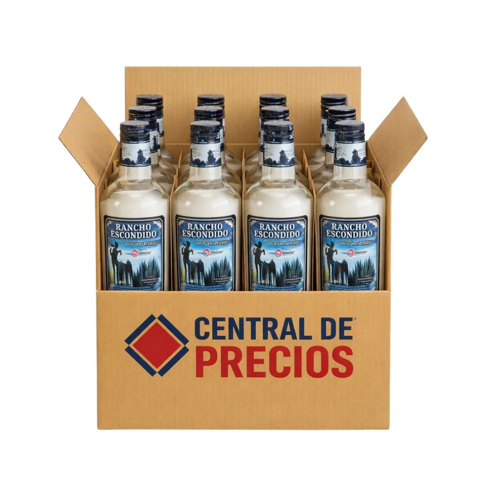 LICOR DE AGAVE RANCHO ESCONDIDO SILVER 750 ML (12 PIEZAS)