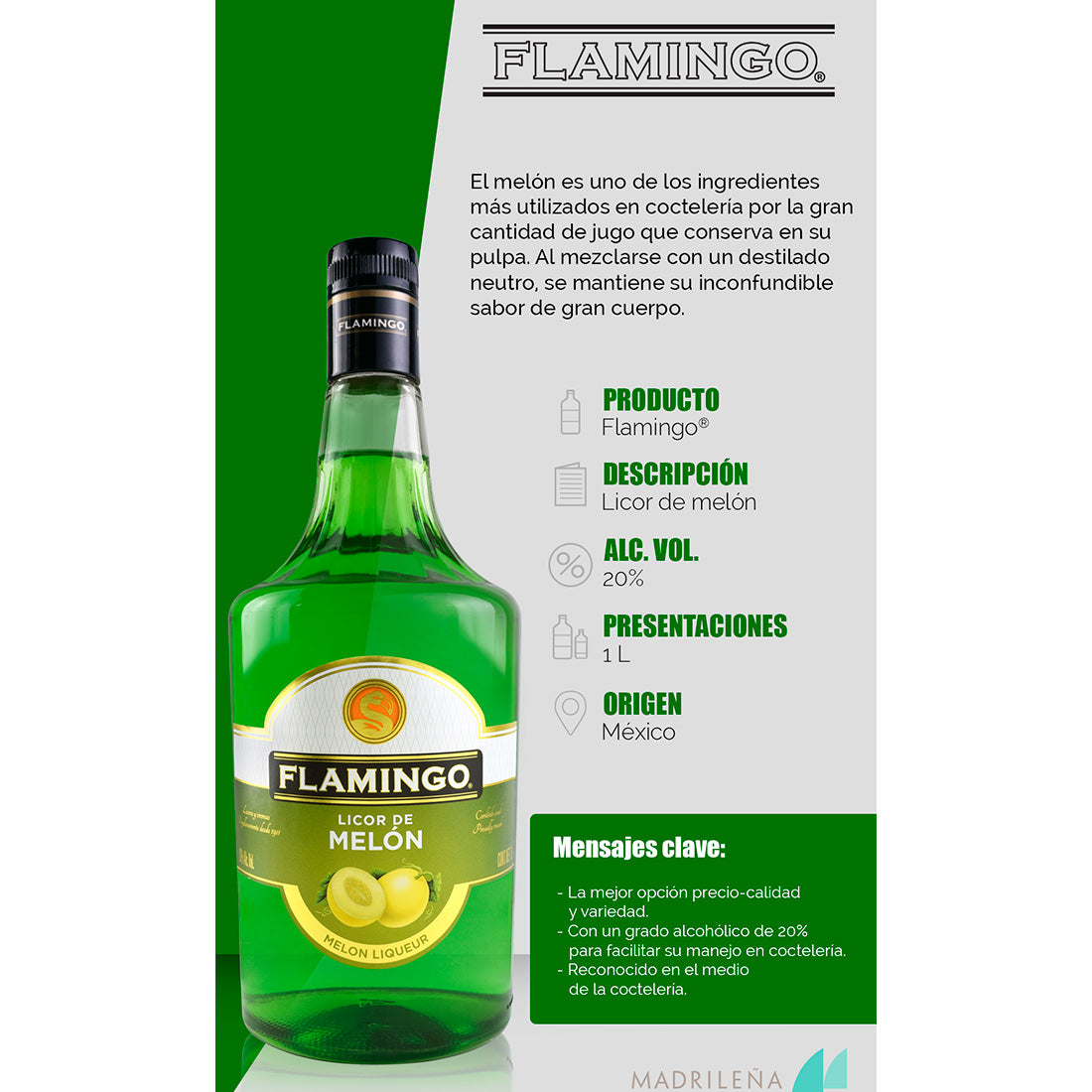 LICOR DE MELON FLAMINGO 1000 ml