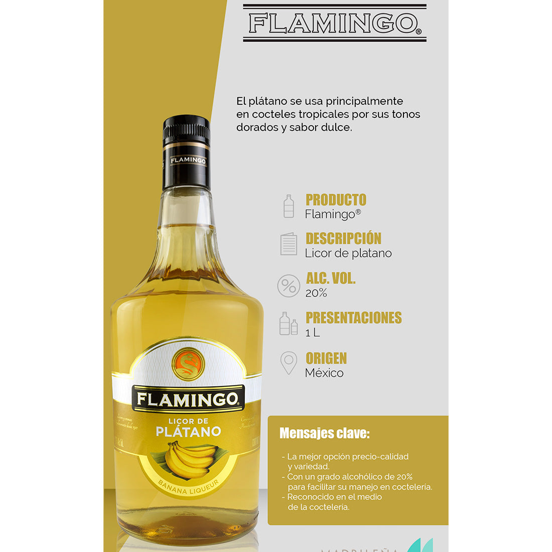 LICOR DE PLÁTANO FLAMINGO 1000 ml