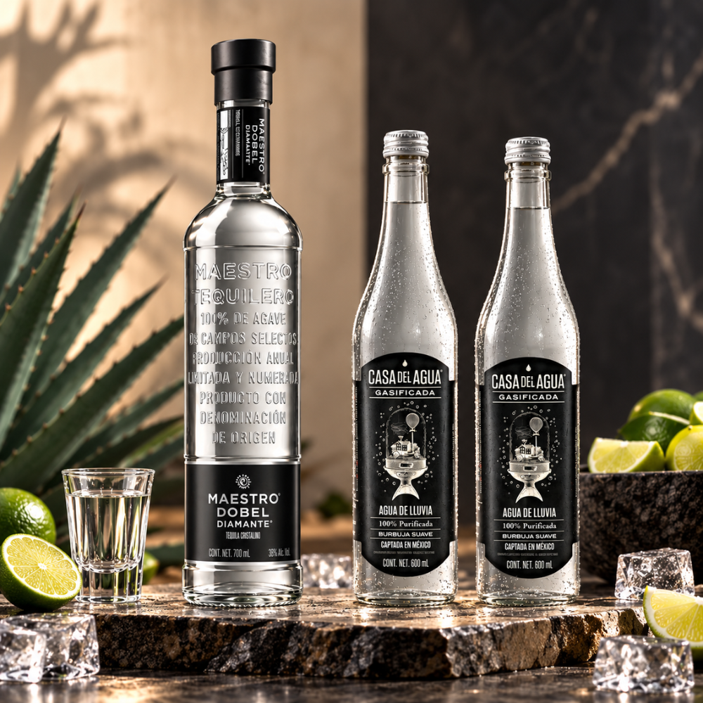 MAESTRO DOBEL DIAMANTE 700 ML + 2 BOTELLAS DE AGUA GASIFICADA CASA DEL AGUA 600 ML