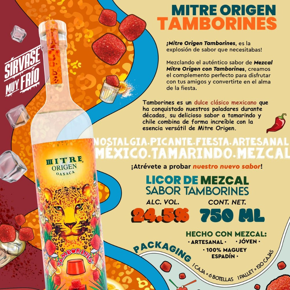 MEZCAL MITRE ORIGEN TAMBORINES 750 ML