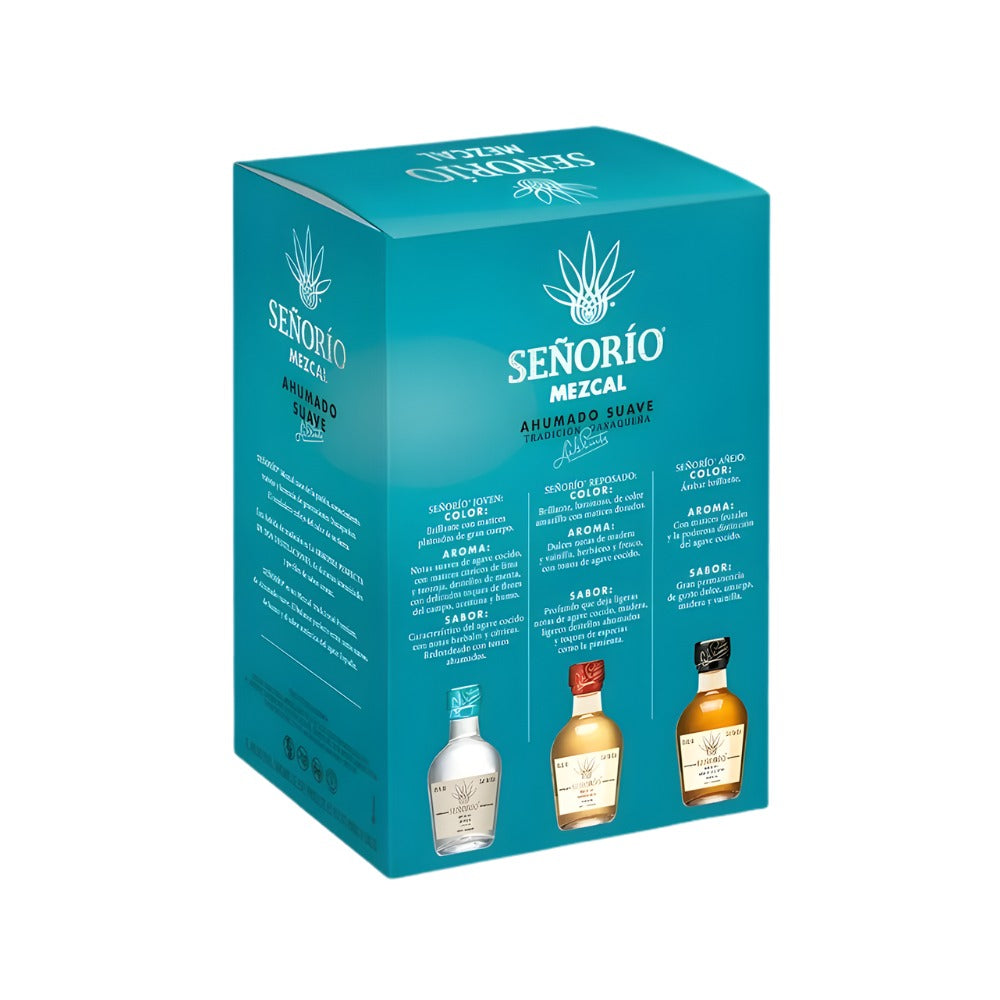 MEZCAL SEÑORIO JOVEN 750 ML + 3 MINIS 50 ML