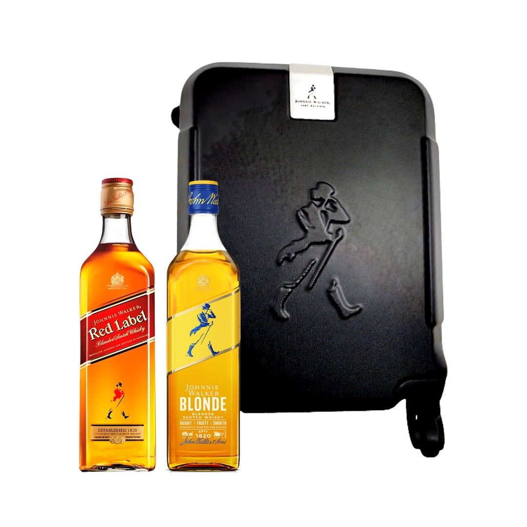MALETA JOHNNIE WALKER + DOS BOTELLAS DE REGALO (BLONDE Y RED LABEL)