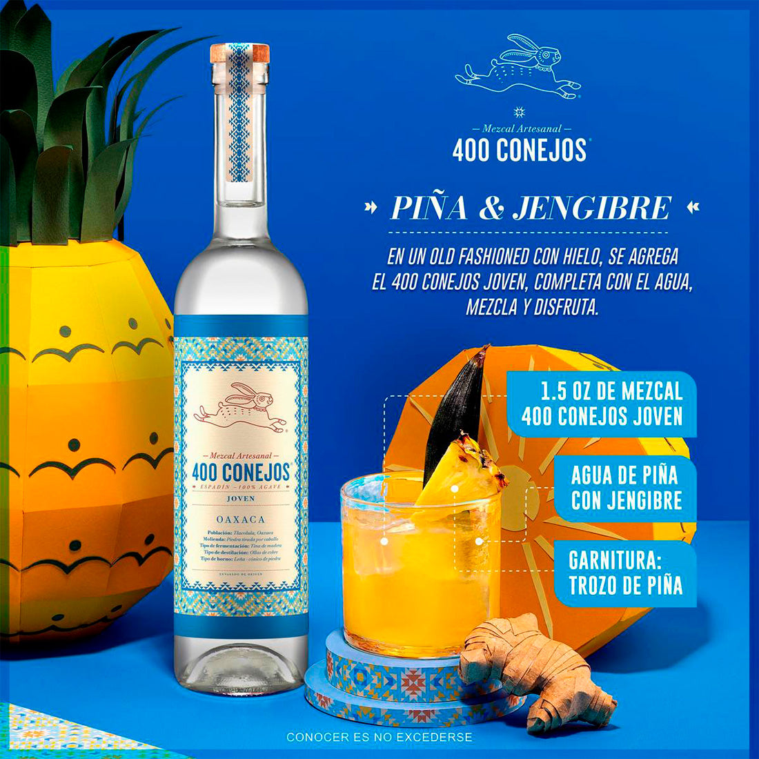 MEZCAL 400 CONEJOS JOVEN 700 ML